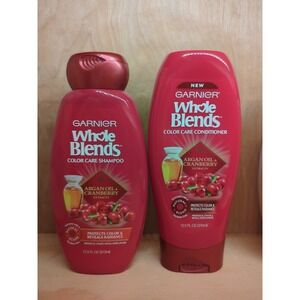 2 PACK GARNIER WHOLE BLENDS COLOR CARE SHAMPOO & CONDITIONER WITH ARGAN OIL